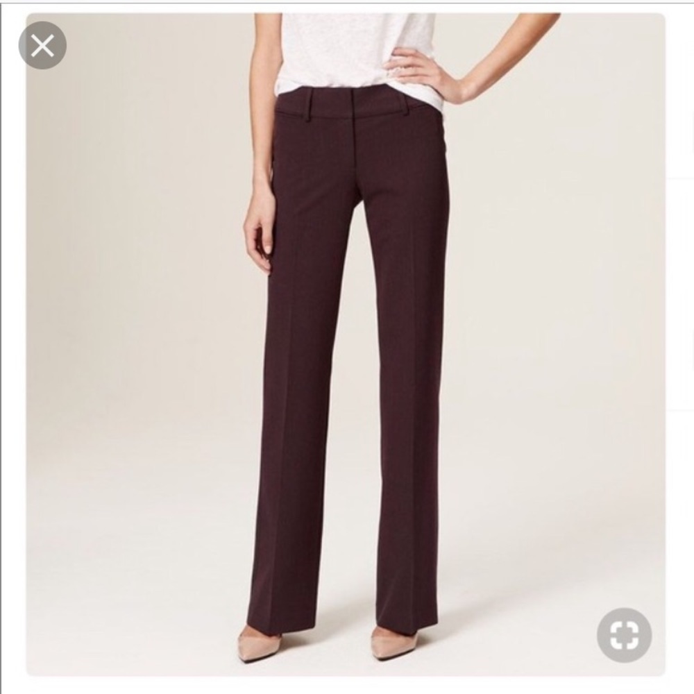 LOFT JULIE TROUSER MAROON SIZE 6